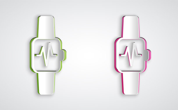 剪纸智能手表显示心跳率图标图片下载