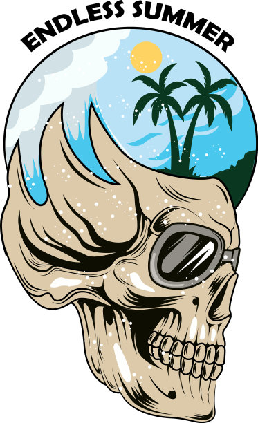 无尽的夏日手绘骷髅图片下载