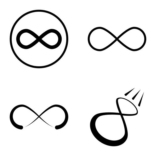 无限平面图标被隔离在白色上图片下载