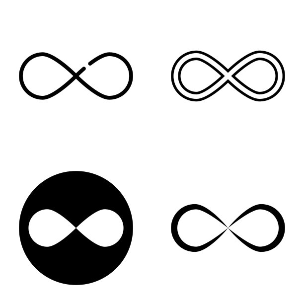 无限平面图标被隔离在白色上图片下载