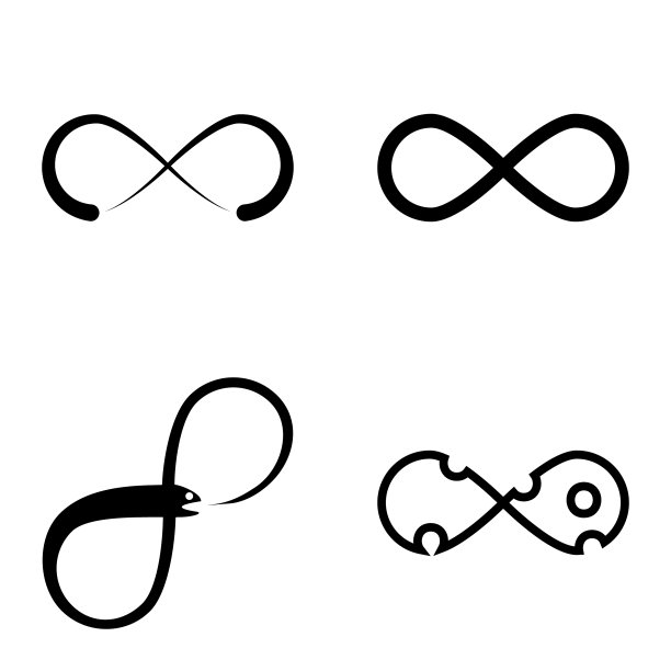 无限平面图标被隔离在白色上图片下载