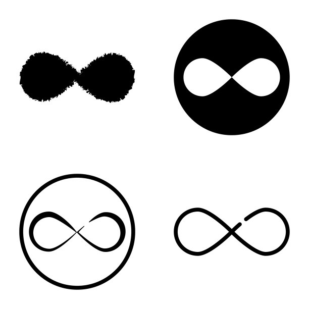 无限平面图标被隔离在白色上图片下载