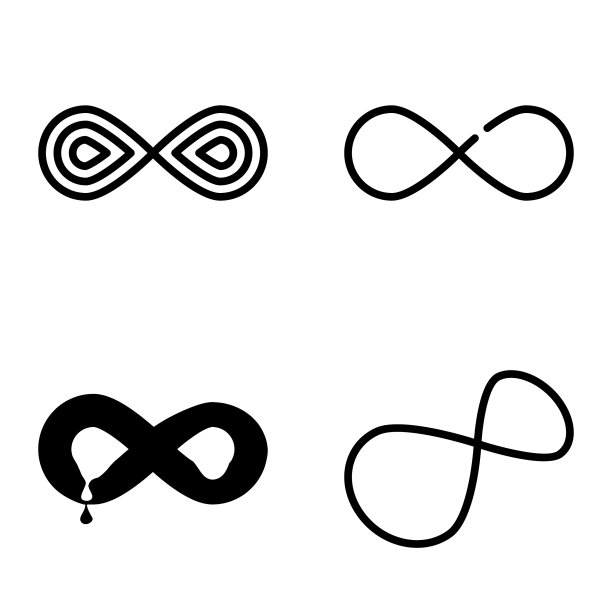 无限平面图标被隔离在白色上图片下载