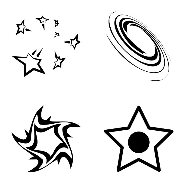 Stars2平面图标被隔离在白色背景上图片下载