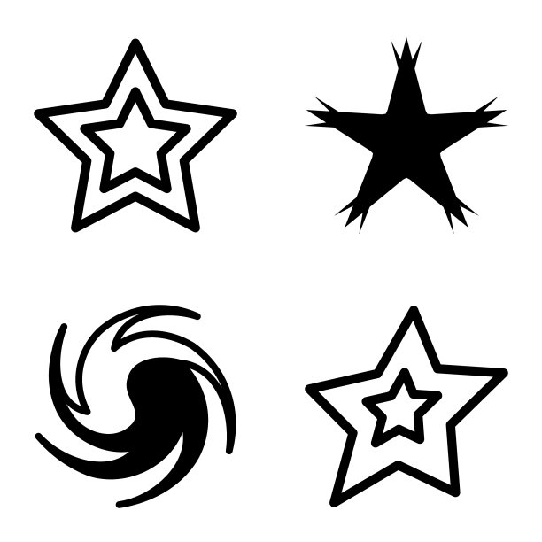 Stars2平面图标被隔离在白色背景上图片下载