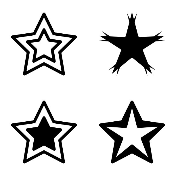 Stars2平面图标被隔离在白色背景上图片下载