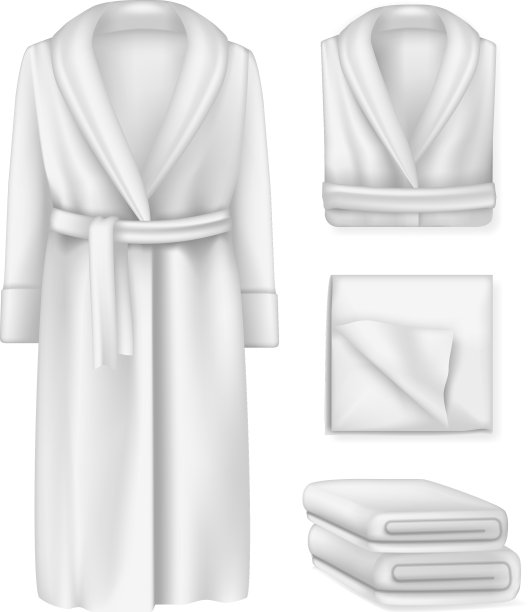 空白浴衣男女蓬松毛巾图片下载