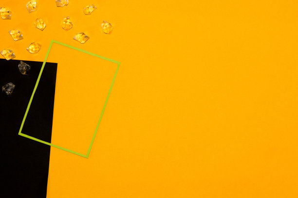 现代艺术设计黄黑底色配绿框作为复制空间，复制空间旁边的框，产品空间，营销，宝石，创意图片下载