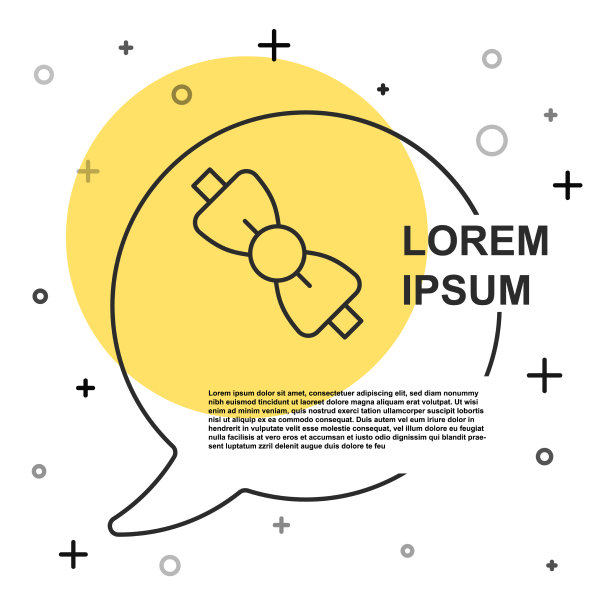 黑色线领结图标孤立在白色图片下载