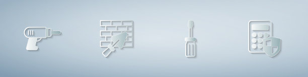 用镘刀套电钻砖墙图片下载