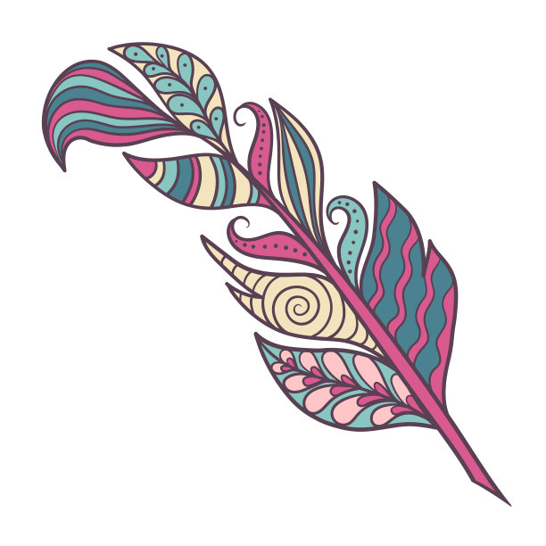 白色背景上的抽象羽毛图片下载