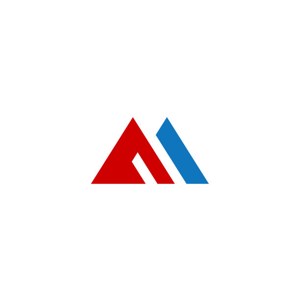 三角形M形线条Logo图片下载
