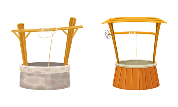 井作为石头结构在地面上图片下载