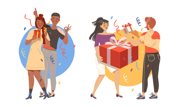 人们交换礼物盒庆祝特别图片下载