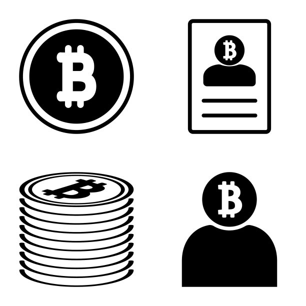 Bitcoins1-2平面图标设置在白色隔离图片下载