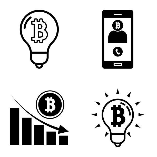 Bitcoins1-2平面图标设置在白色隔离图片下载