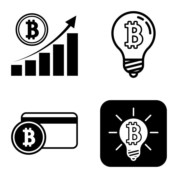 Bitcoins1-2平面图标设置在白色隔离图片下载