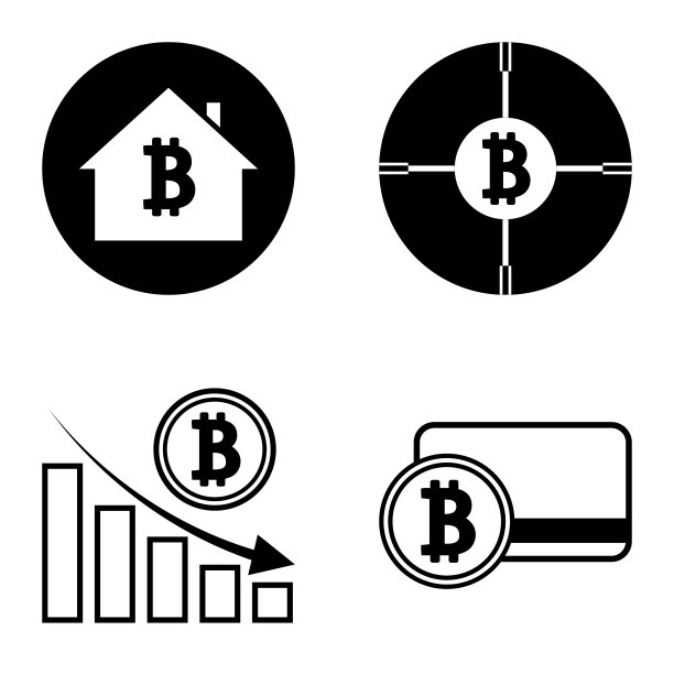 Bitcoins1-2平面图标设置在白色隔离图片下载