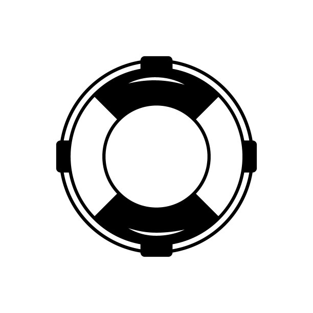 生命带黑线图标。救生圈，救生艇，帮助标志。图片下载