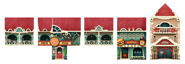 卡通城市元素图片下载