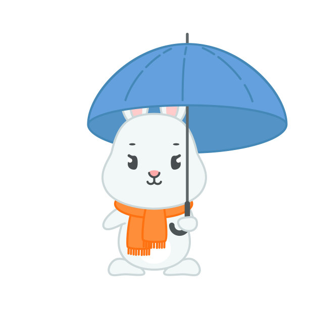伞下可爱的兔子图片下载