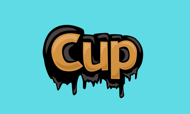 蓝色背景上的CUP文字矢量设计图片下载