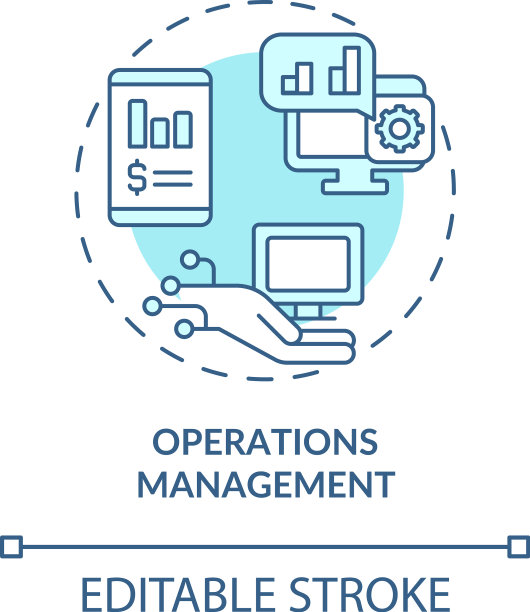 运营管理蓝绿色概念图标图片下载