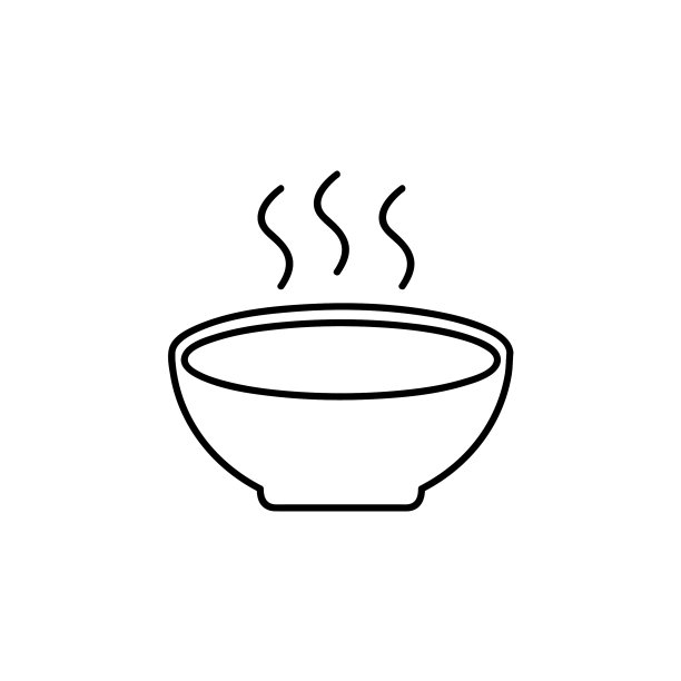 汤饭图标热菜符号现代简约平面图片下载