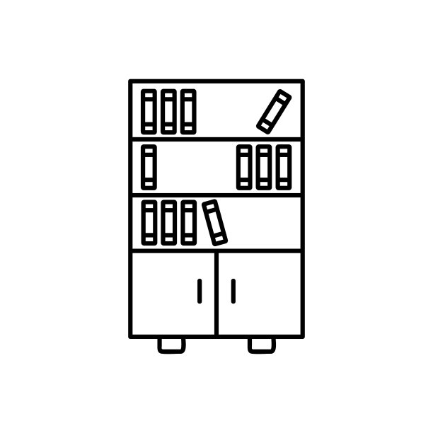 书架图标时髦现代平面线性图片下载