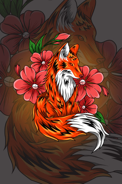 樱花狐狸图片下载