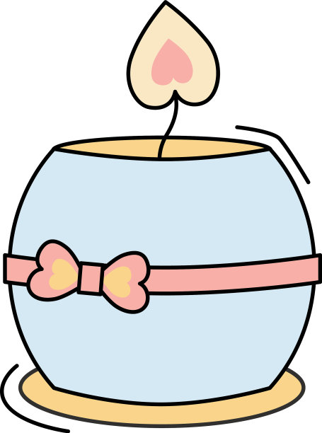 卡通浪漫的蜡烛上图片下载