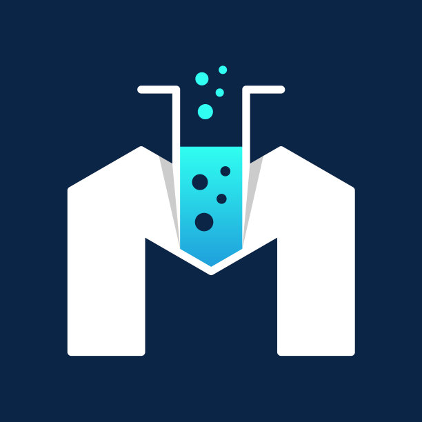 字母实验室玻璃创意logo设计图片下载