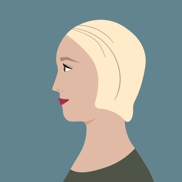 一名时尚女性的肖像头部侧面图片下载