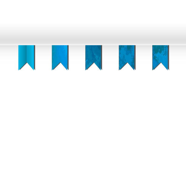 一套蓝色的平缎带孤立在白色图片下载