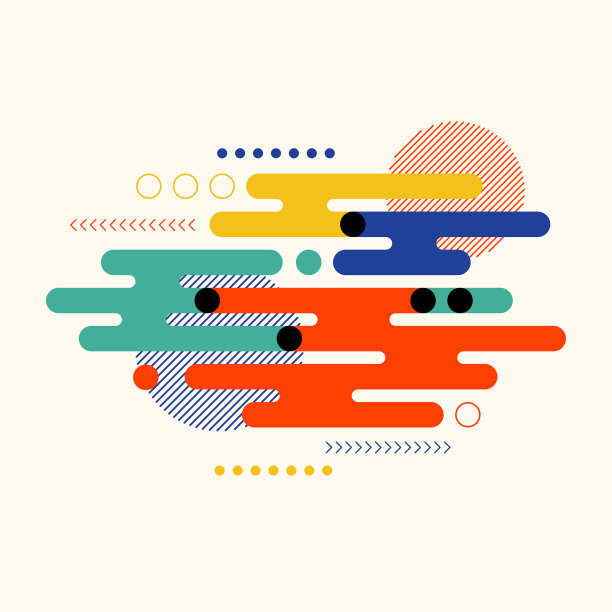 抽象多彩几何造型现代艺术图片下载