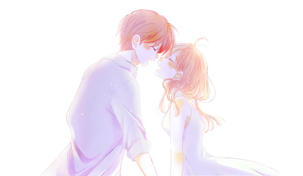 幸福的男人和女人面对面图片下载