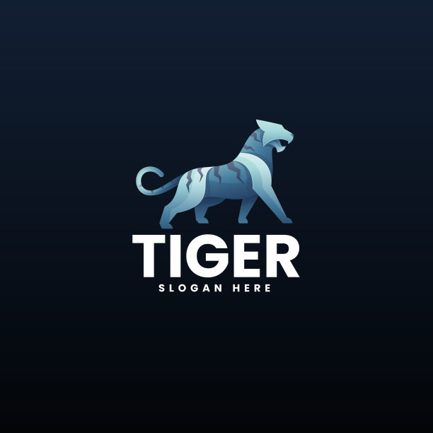 Logo老虎渐变彩色风格图片下载