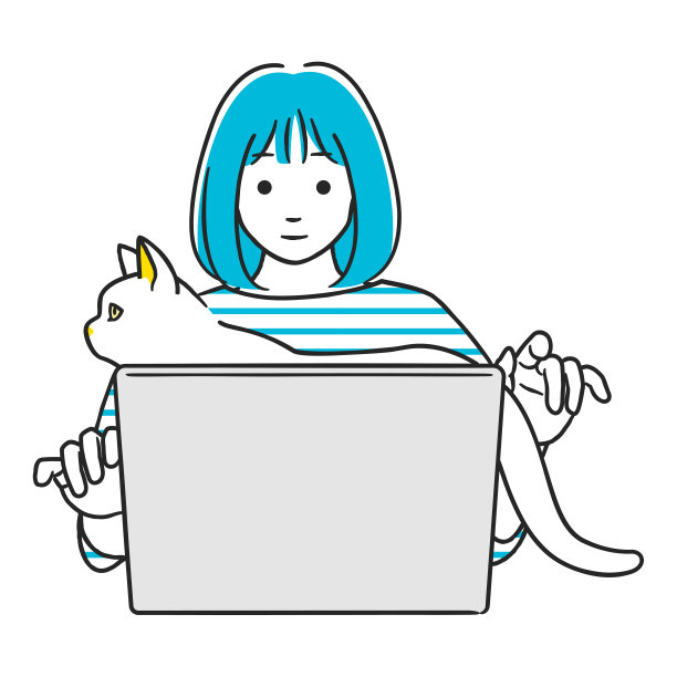 一名妇女在电脑上工作时被一只猫打断图片下载