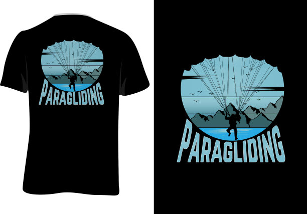 模拟t恤滑翔伞复古复古风格图片下载