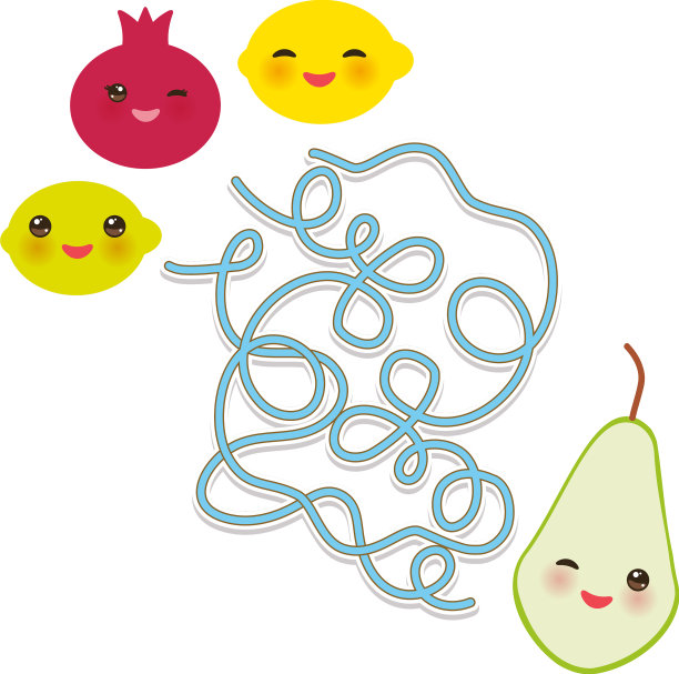 有趣可爱的石榴橙酸橙梨白色图片下载