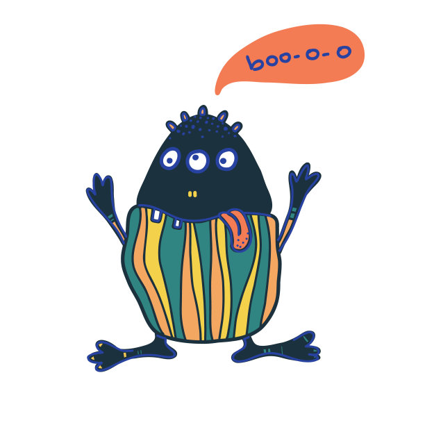 可爱的矢量怪物与boo，有趣的剪贴画收集的孩子，完美的儿童相关产品图片下载