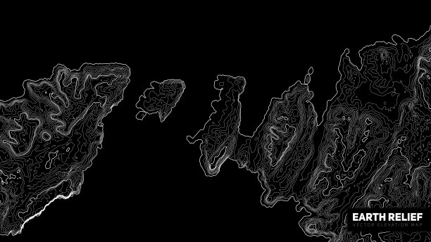 矢量抽象地形图。生成概念高程图。图片下载