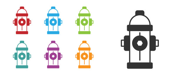 黑色消防栓图标孤立在白色上图片下载