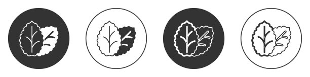 黑色烟叶图标孤立在白色上图片下载