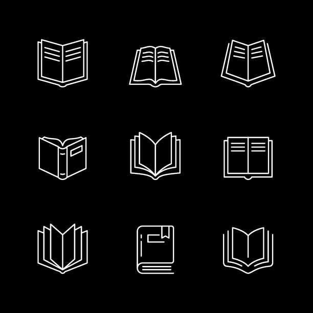 设置书籍的线条图标图片下载