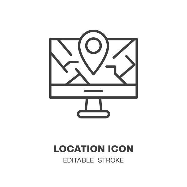 城市地图上的计算机位置图标导航图片下载