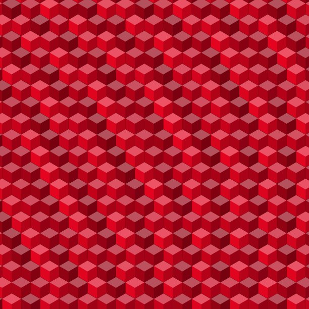 彩色等距三维立方体的插图与抽象的多色图案背景墙纸图片下载