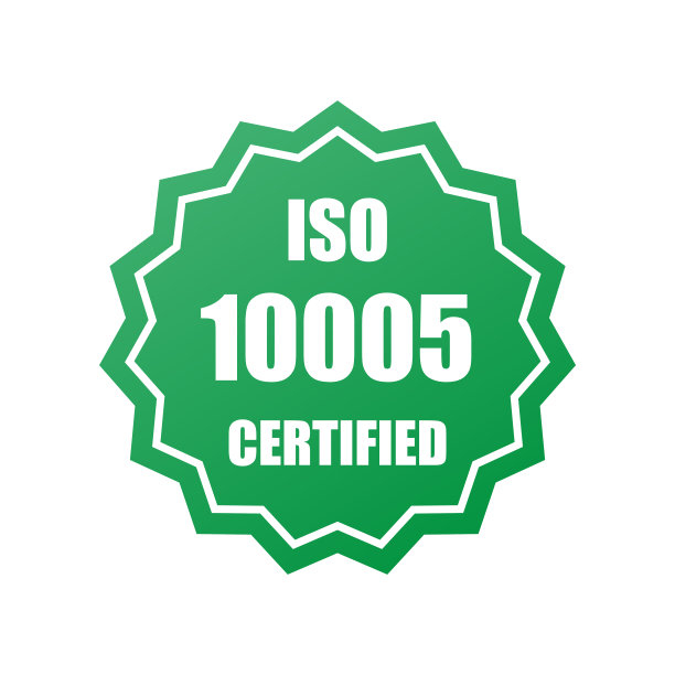 ISO 10005认证绿色载体印章。矢量图图片下载