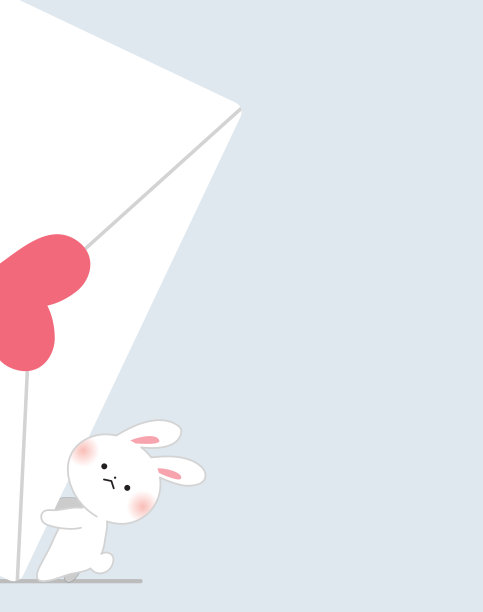 可爱的卡通兔子和一封情书图片下载