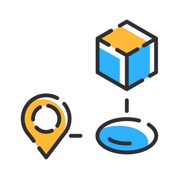 物流线图标。配送标志颜色。向量大纲说明图片下载